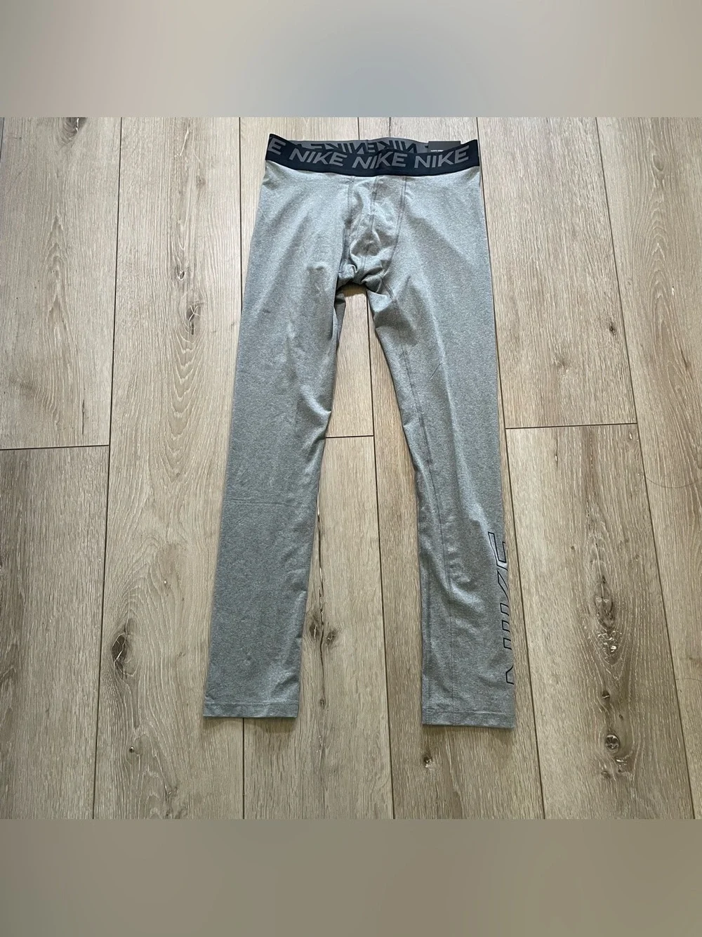 Nike Pro Boys Large Gray Compression Tights‎ | Dri-FIT Athletic Leggings